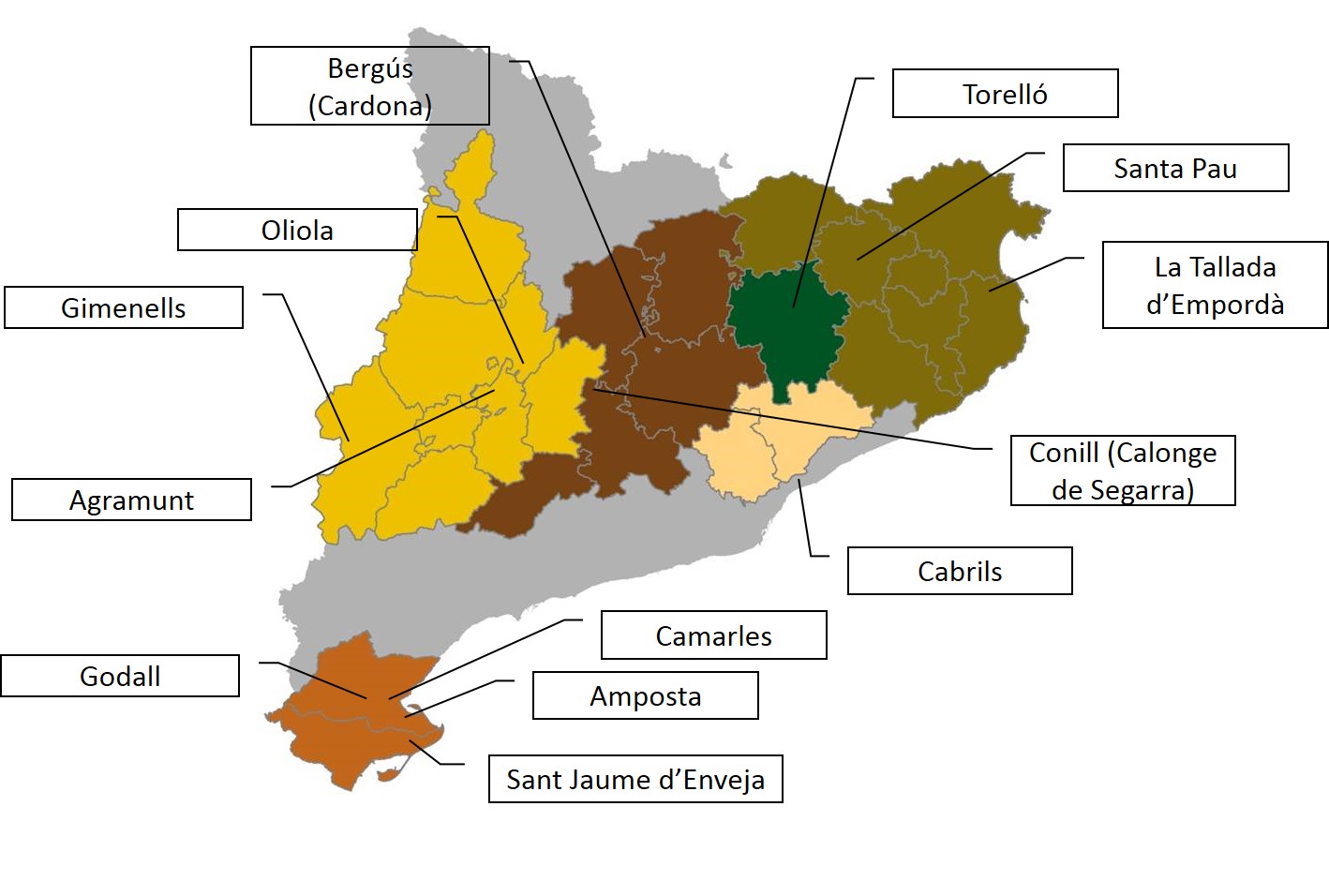 Mapa dels Camps d'Assaig